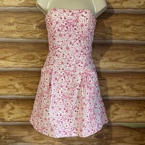 Lilly Pulitzer Vintage Embroidered Pink Floral Dress Pockets!